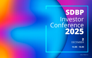 Slika z napisom SD Investor Conference 2025 2. december 14:00 - 18:00